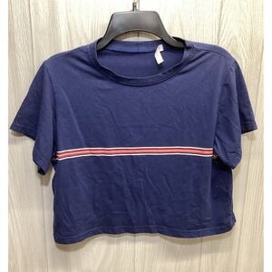 ROMWE Women's (Size XL) Short Sleeve Crew Neck Crop T-Shirt Cotton Poly Stretch‎